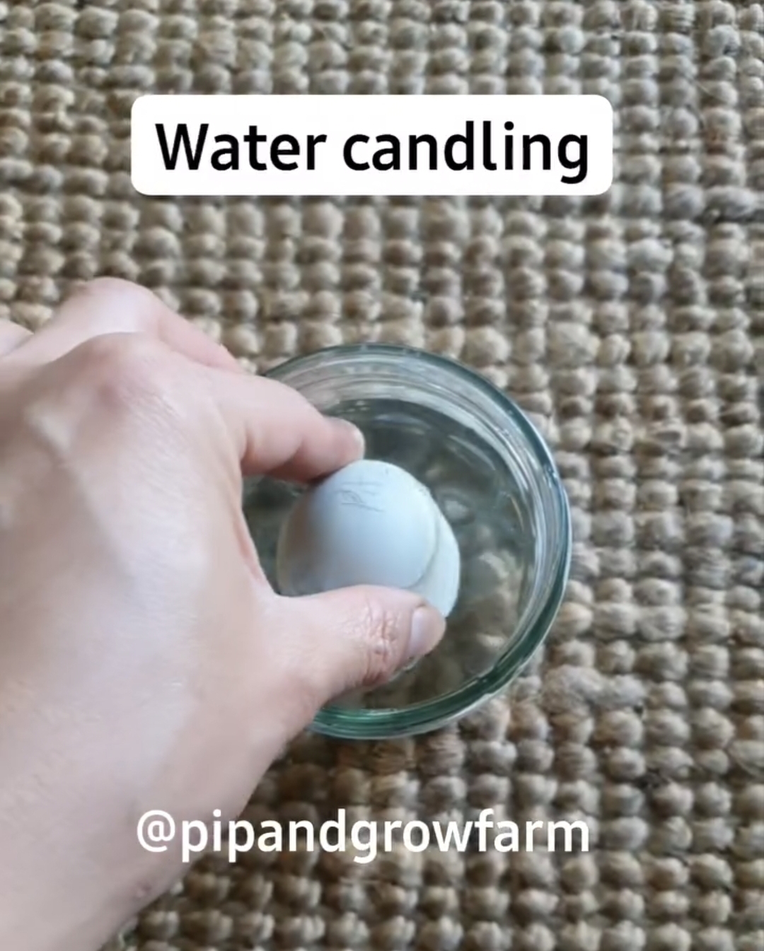 Water candling method